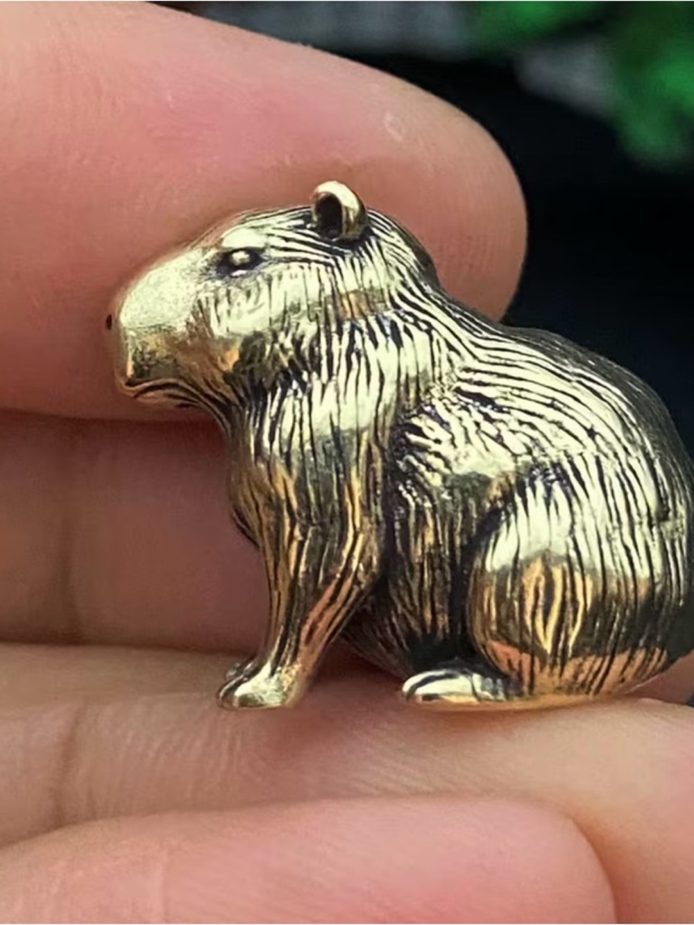Miniature Brass Capybara Collectible - Picture 2 of 3